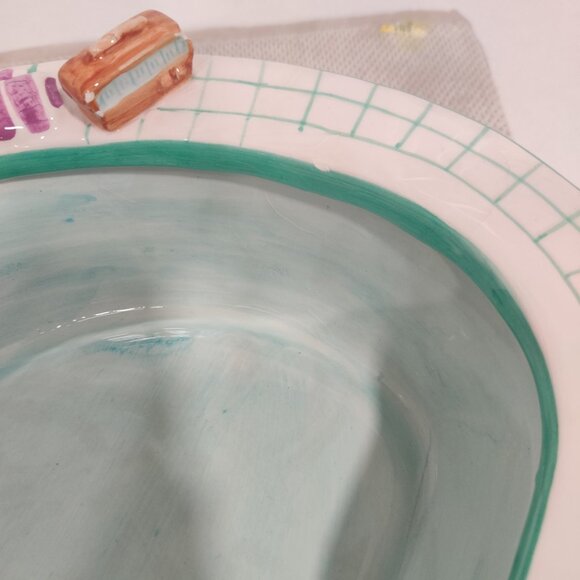 1995 Vtg Lotus Chip And Dip Swimming Pool Party And Hot Tub / Floaty Ceramic Set - Picture 16 of 16